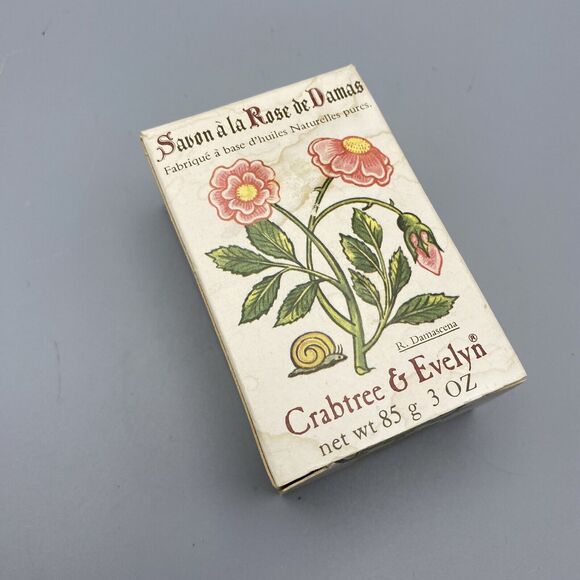Crabtree & Evelyn Damask Rose Tudor Rose Country Bar Soap Box 3.5 Oz 3029 - Picture 6 of 6